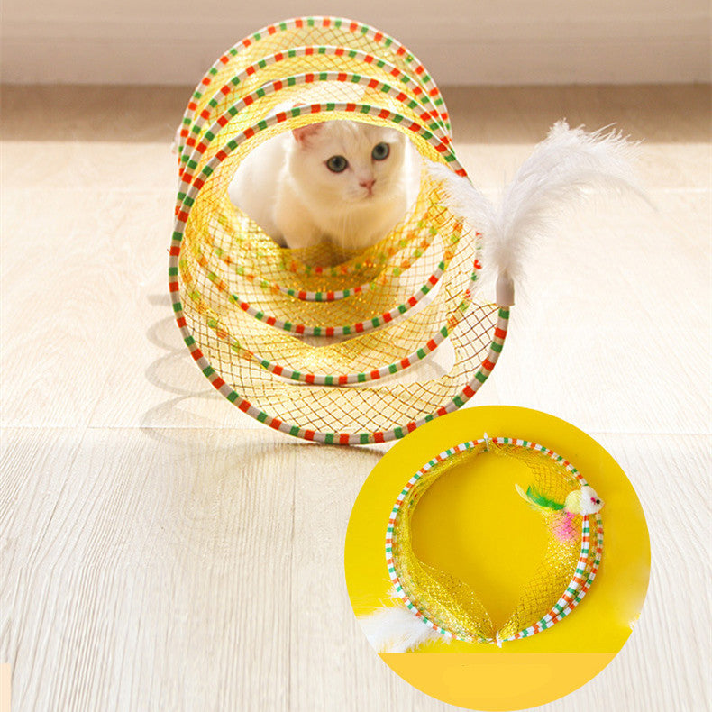 Foldable Cat Tunnel Toy, Blue