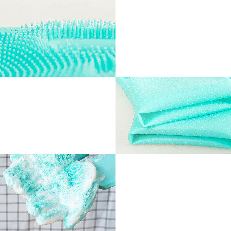 Green Pet Grooming Glove for Cats and Small Dogs