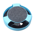 Interactive Rotating Cat Toy with Felt Scratch Pad, Blue