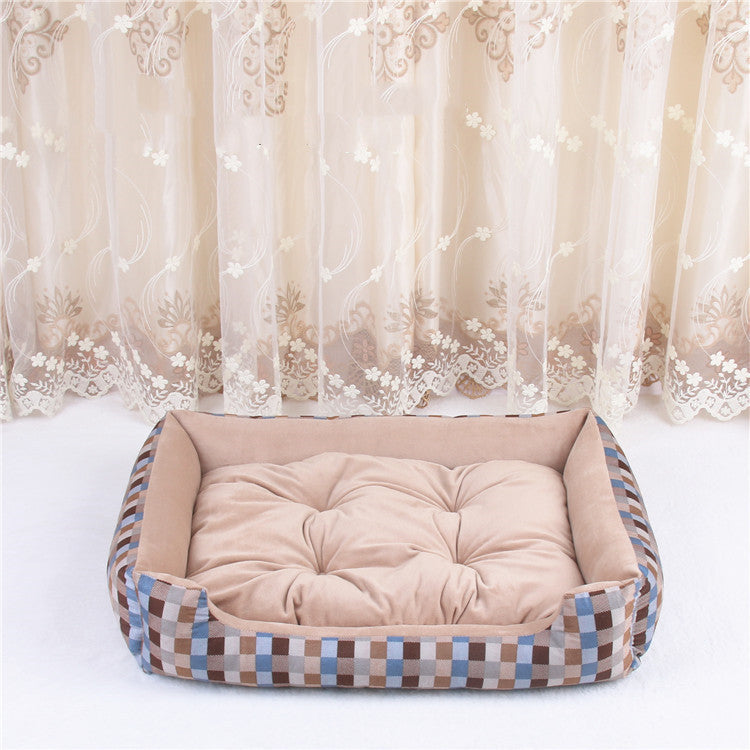 Dark Coffee Stripe Cat Bed, 45 cm Cloth Pet Nest