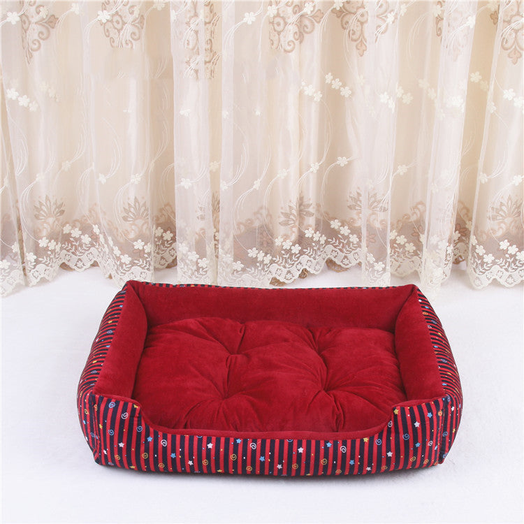 Dark Coffee Stripe Cat Bed, 45 cm Cloth Pet Nest