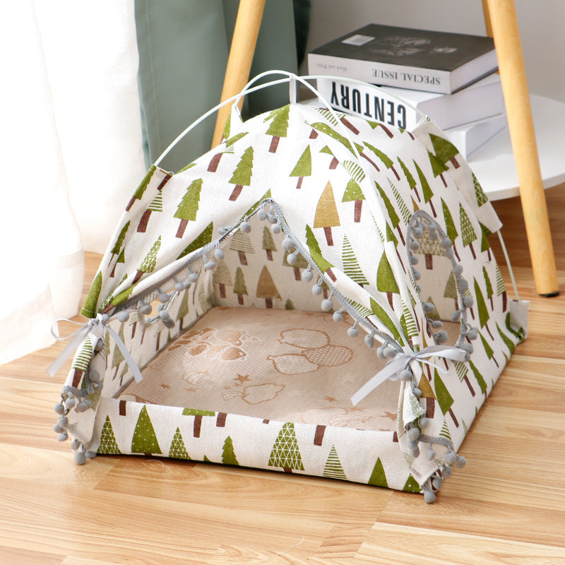 Enclosed Cat Tent Bed, Cherry, Size S