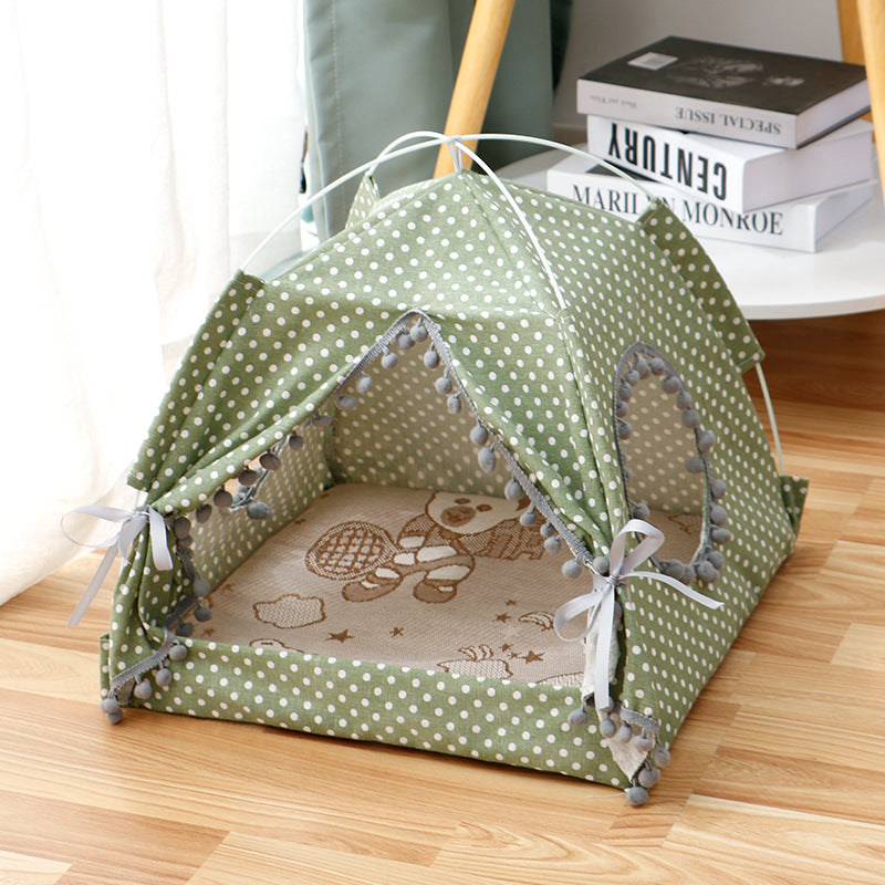 Enclosed Cat Tent Bed, Cherry, Size S