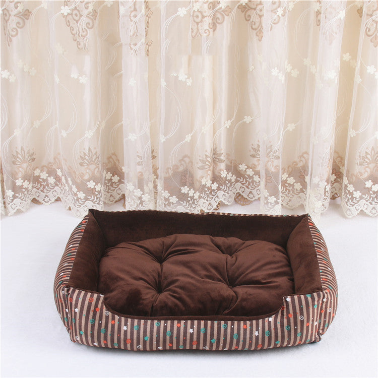 Dark Coffee Stripe Cat Bed, 45 cm Cloth Pet Nest