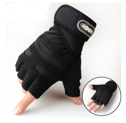 Half Finger Cycling Gloves, Breathable Anti-Slip, Sky Blue L
