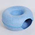 Round Felt Cat Nest and Tunnel, Dual-Use Washable Design