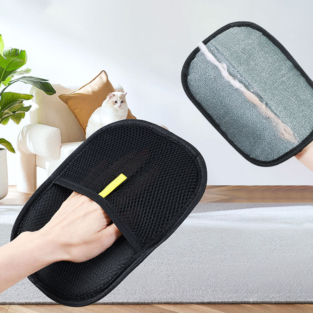 Dual-Sided Pet Hair Remover Grooming Glove for Cats