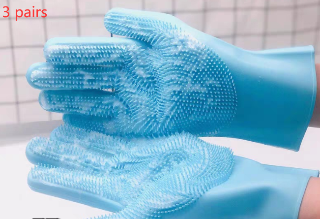 Green Pet Grooming Glove for Cats and Small Dogs