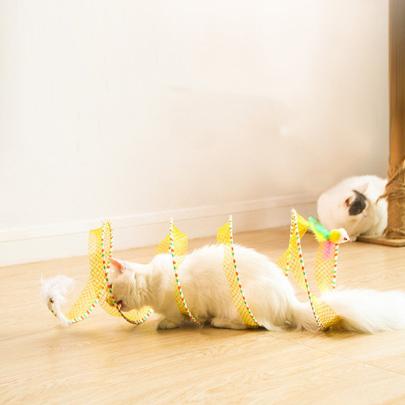 Foldable Cat Tunnel Toy, Blue