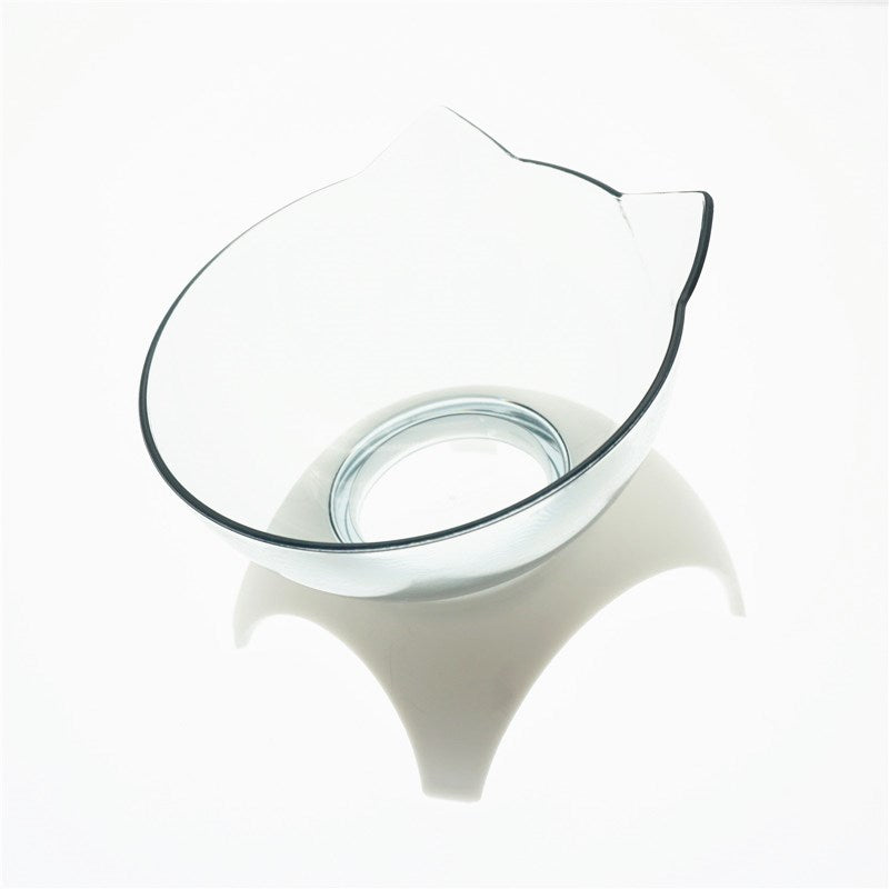 Elevated Cat Feeder Stand with Transparent Double Bowl