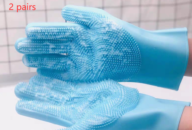 Green Pet Grooming Glove for Cats and Small Dogs