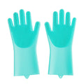 Green Pet Grooming Glove for Cats and Small Dogs