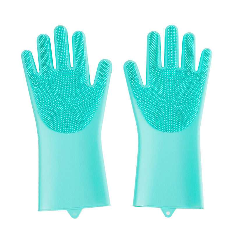 Green Pet Grooming Glove for Cats and Small Dogs