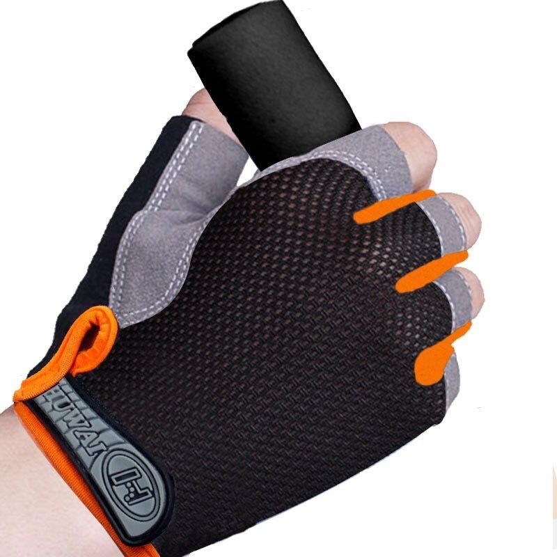 Half Finger Cycling Gloves, Breathable Anti-Slip, Sky Blue L