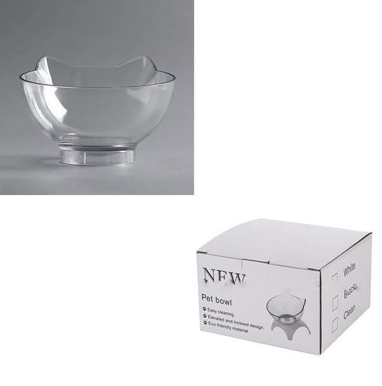 Elevated Cat Feeder Stand with Transparent Double Bowl