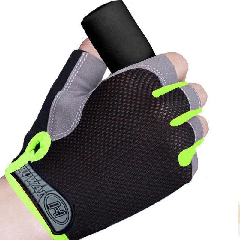 Half Finger Cycling Gloves, Breathable Anti-Slip, Sky Blue L